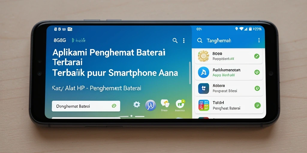 Screenshot menampilkan antarmuka 8G8G dengan fitur penghemat baterai yang efisien.