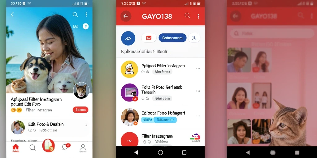 Antarmuka GAYO138 yang intuitif dan beragam filter yang menawan.