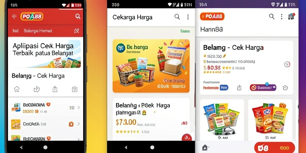 Antarmuka aplikasi POA88 untuk cek harga produk.