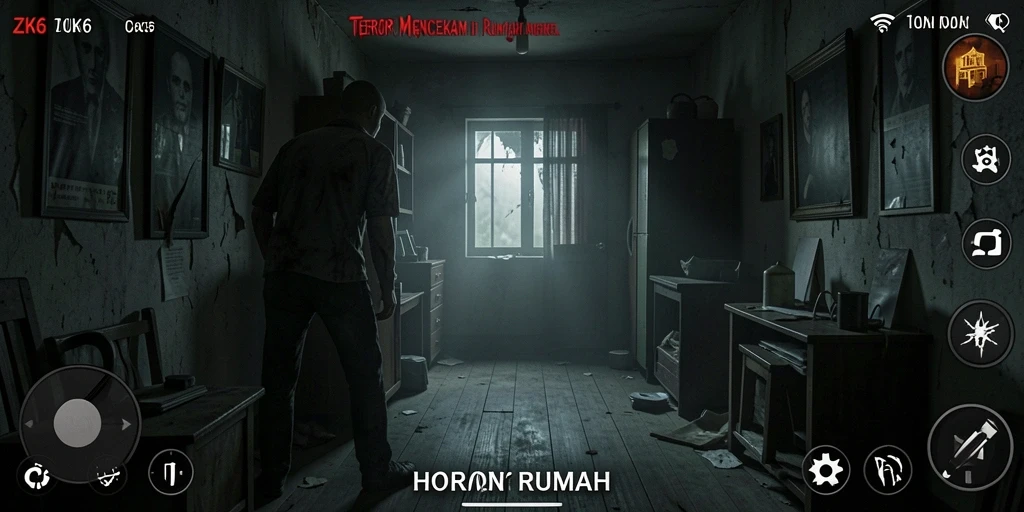 Tampilan menakutkan dari interior rumah angker ZK6.
