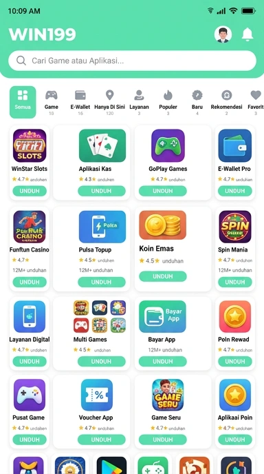 Tampilan katalog aplikasi win199